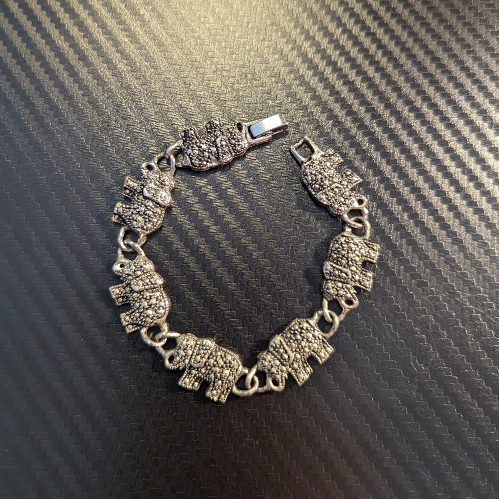 Marcasite Elephant Bracelet